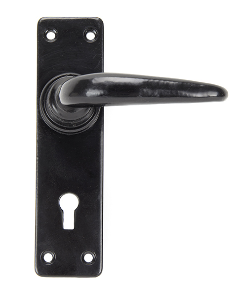 black smooth lever lock set