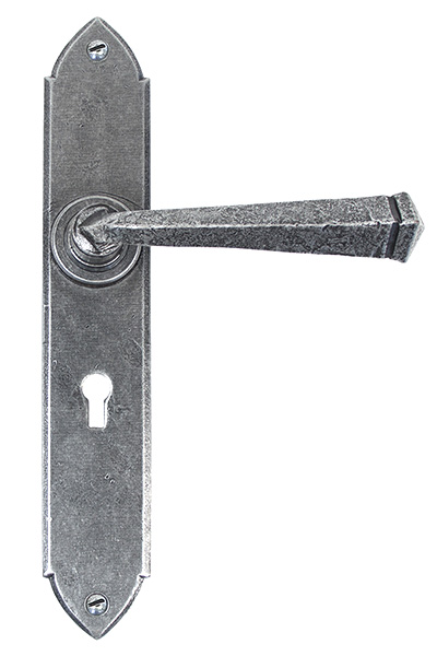 pewter gothic lever lock set
