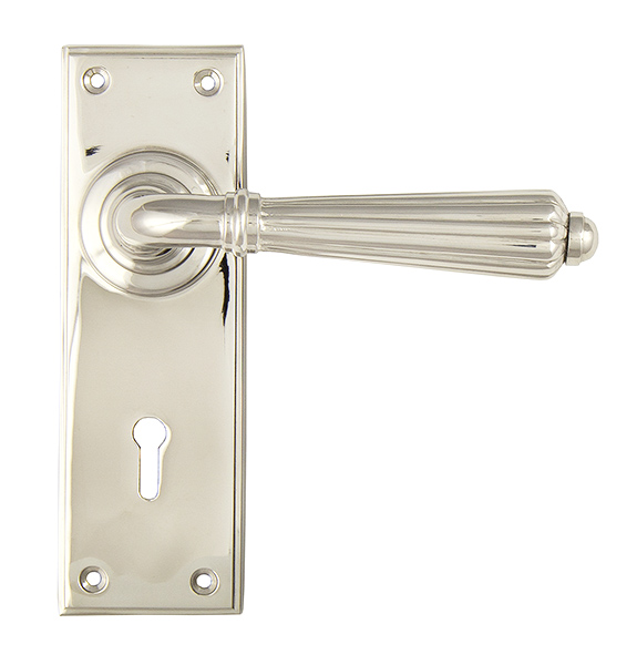 polished nickel hinton lever lock set
