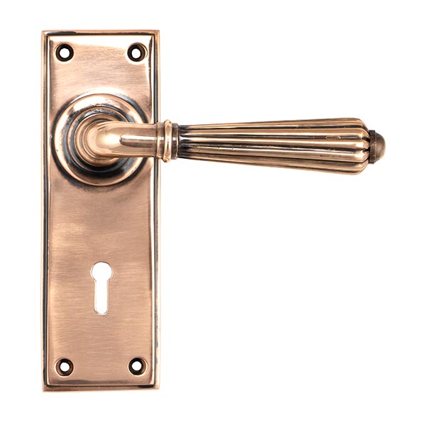polished bronze hinton lever lock set