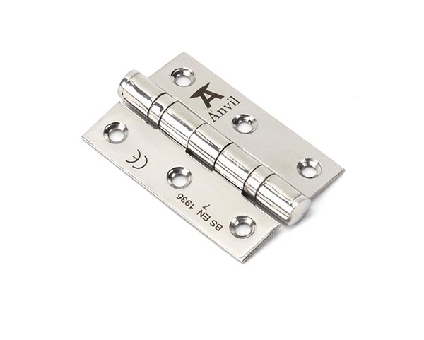 polished ss 3" ball bearing butt hinge (pair)