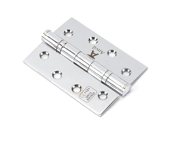 polished chrome 4" ball bearing butt hinge (pair) ss