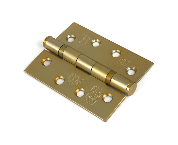 satin brass 4" ball bearing butt hinge (pair) ss