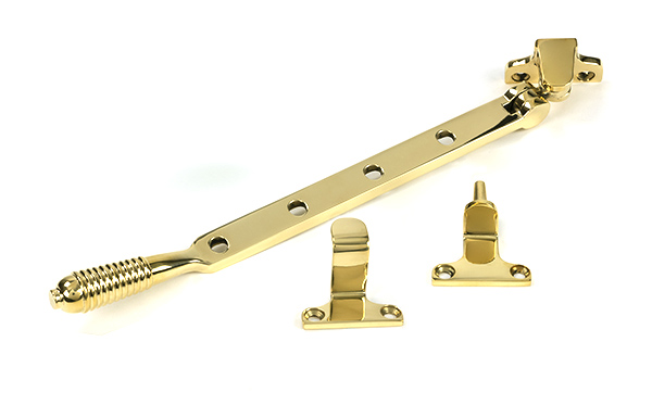 polished brass 10" reeded stay (steel window)