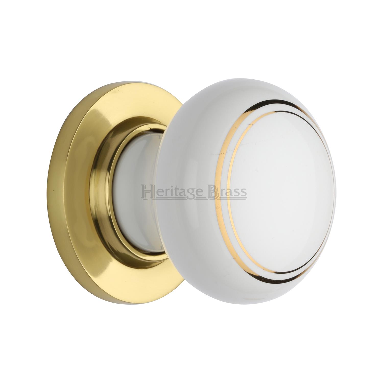 Gold Line Door Knob on Rose - 6010-PB