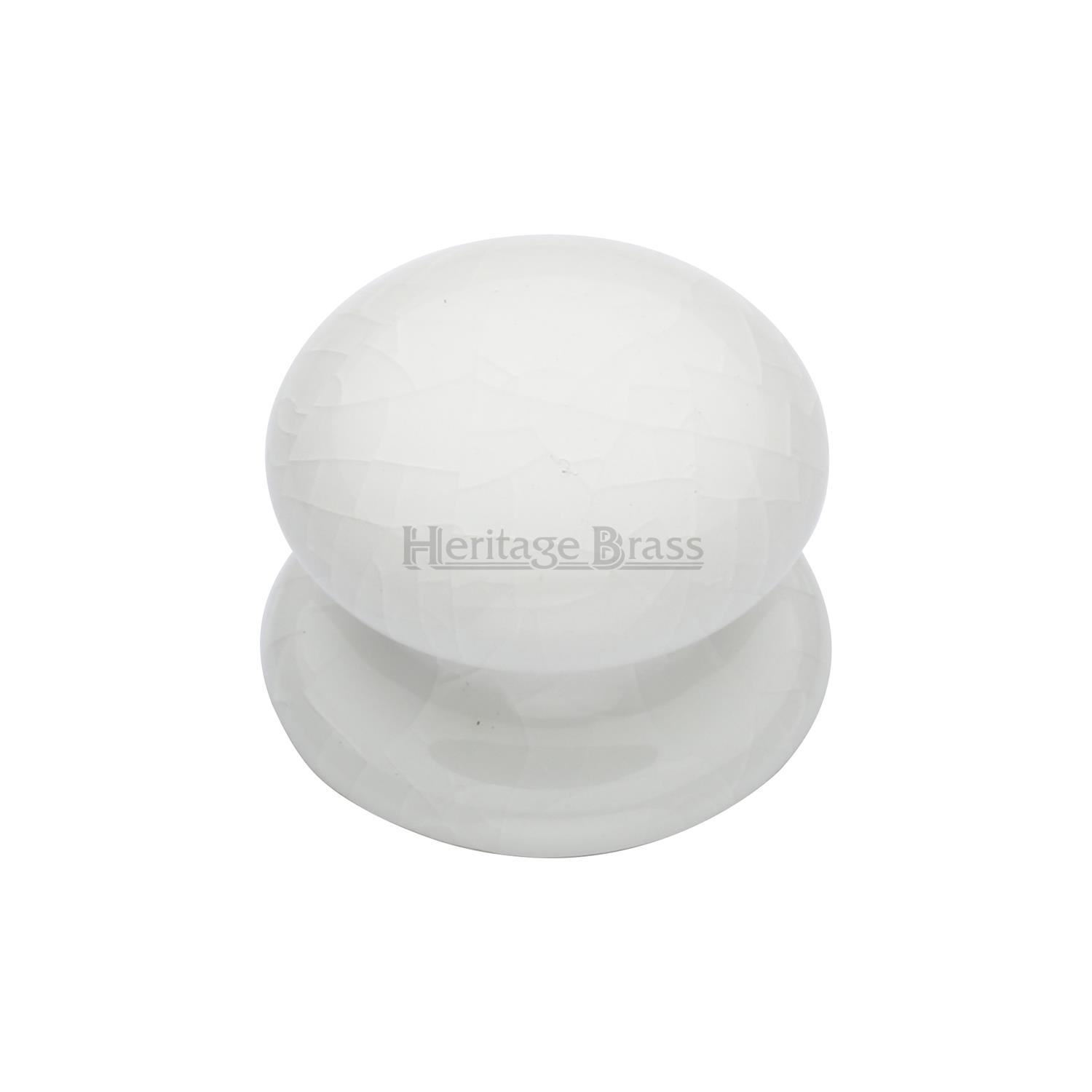 White Crackle Cabinet Knob - 7032