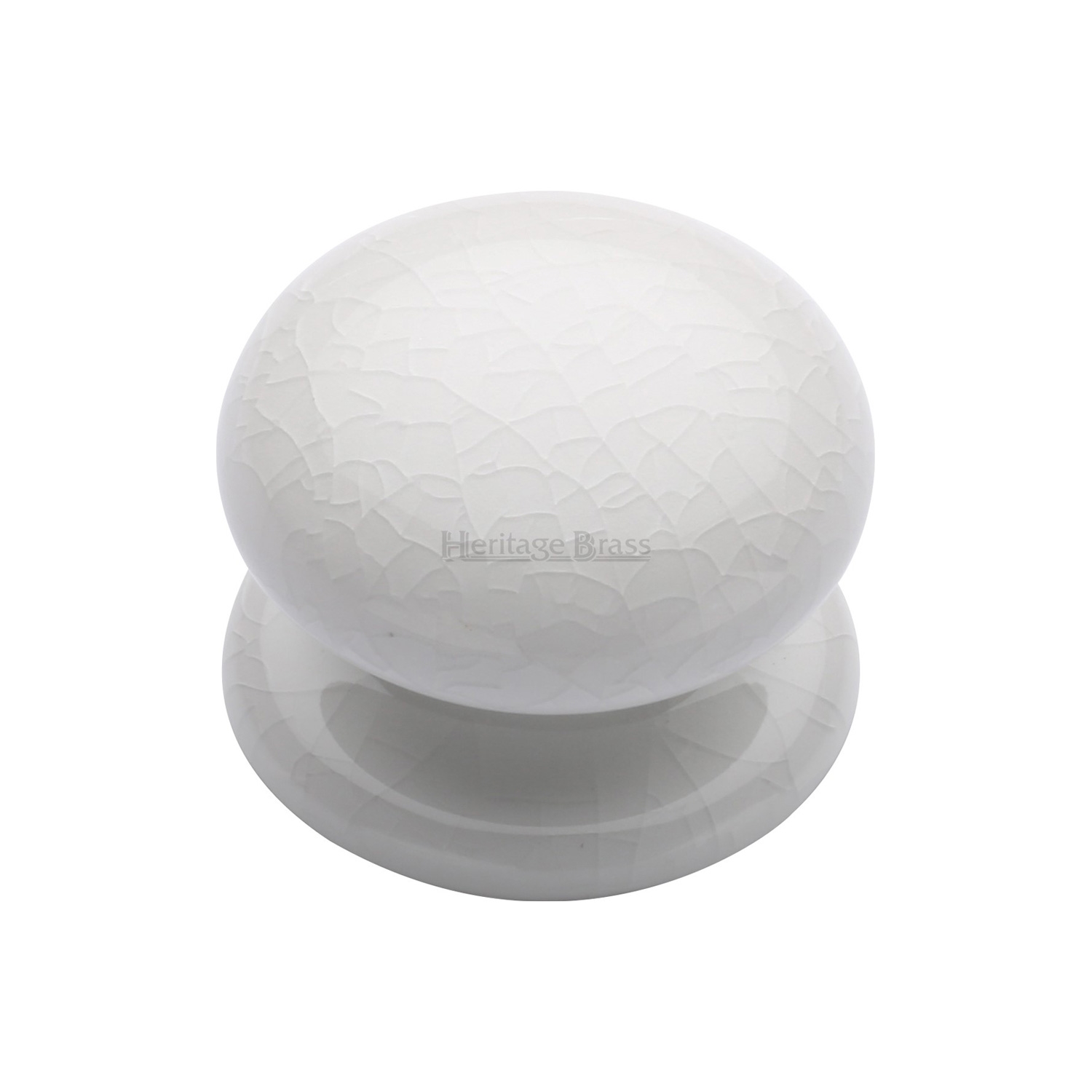 White Crackle Cabinet Knob - 7038