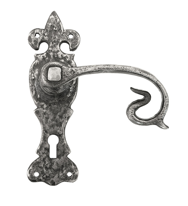 natural textured curly lever lock set