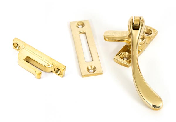 polished brass peardrop fastener