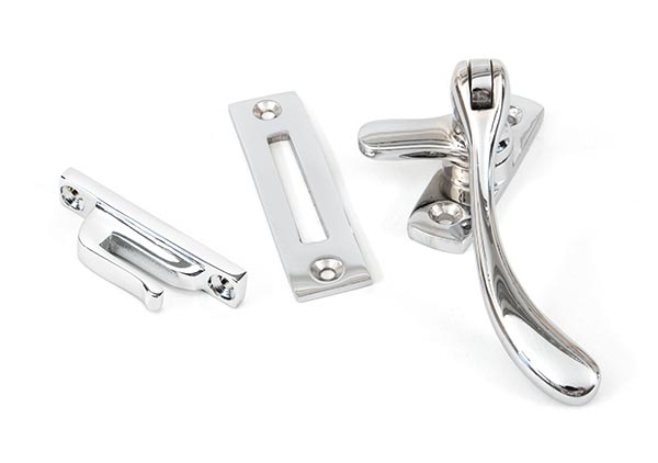 polished chrome peardrop fastener