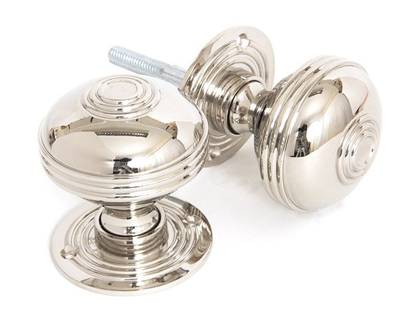 polished nickel 63mm prestbury mortice/rim knob set