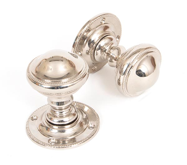 polished nickel brockworth mortice knob set