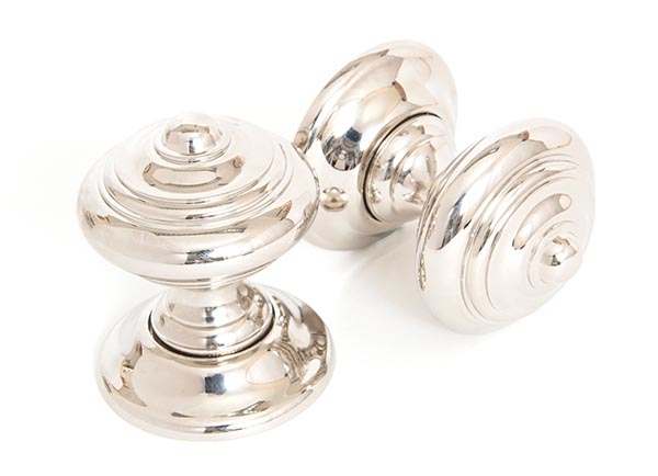 polished nickel elmore concealed mortice knob set