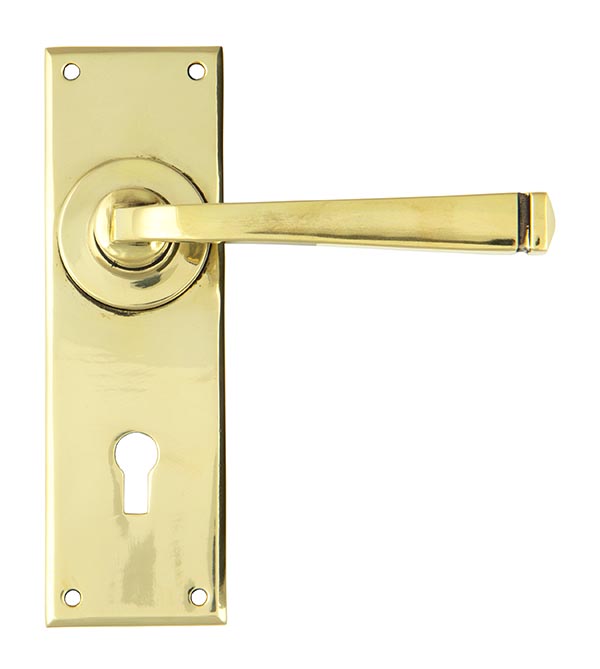 aged brass avon lever lock set