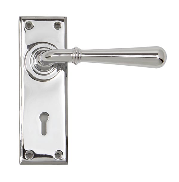 polished chrome newbury lever lock set