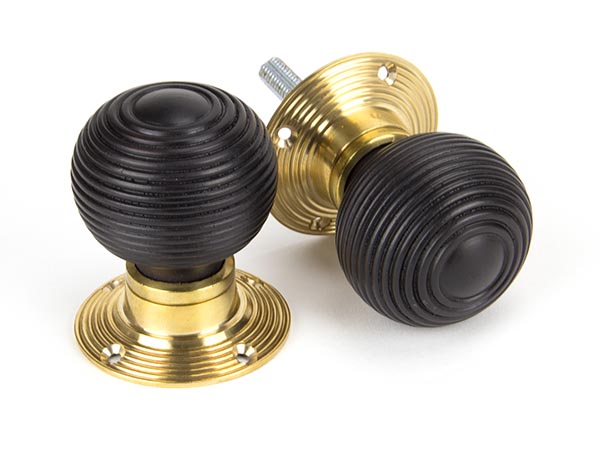 ebony and pb cottage mortice/rim knob set small