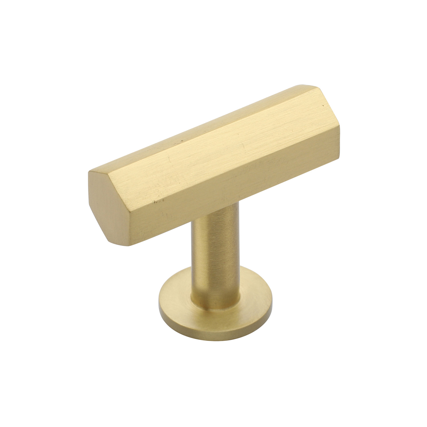 Hexagon T-Bar Cabinet Knob with Rose - C2239-SB