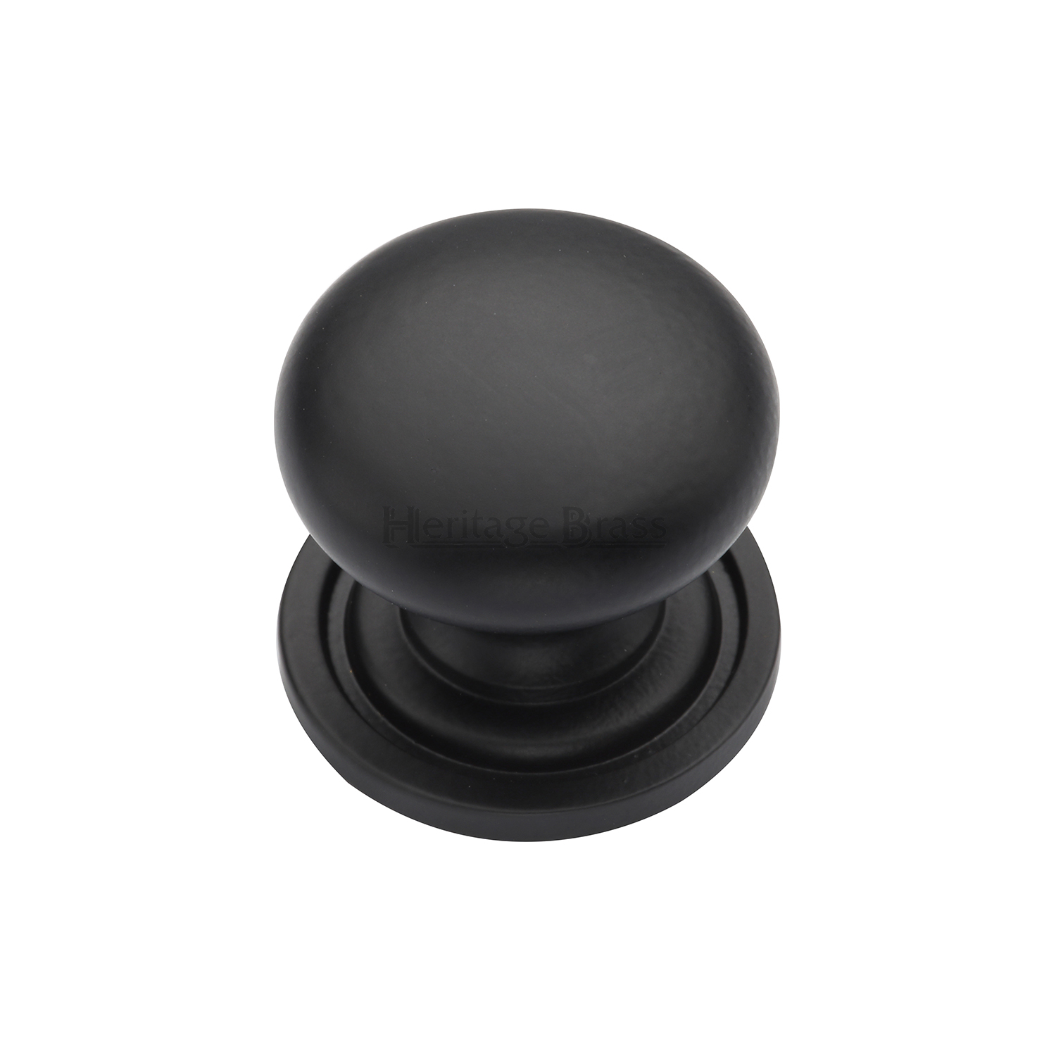 Victorian Round Cabinet Knob with Base - C2240 25-BKMT