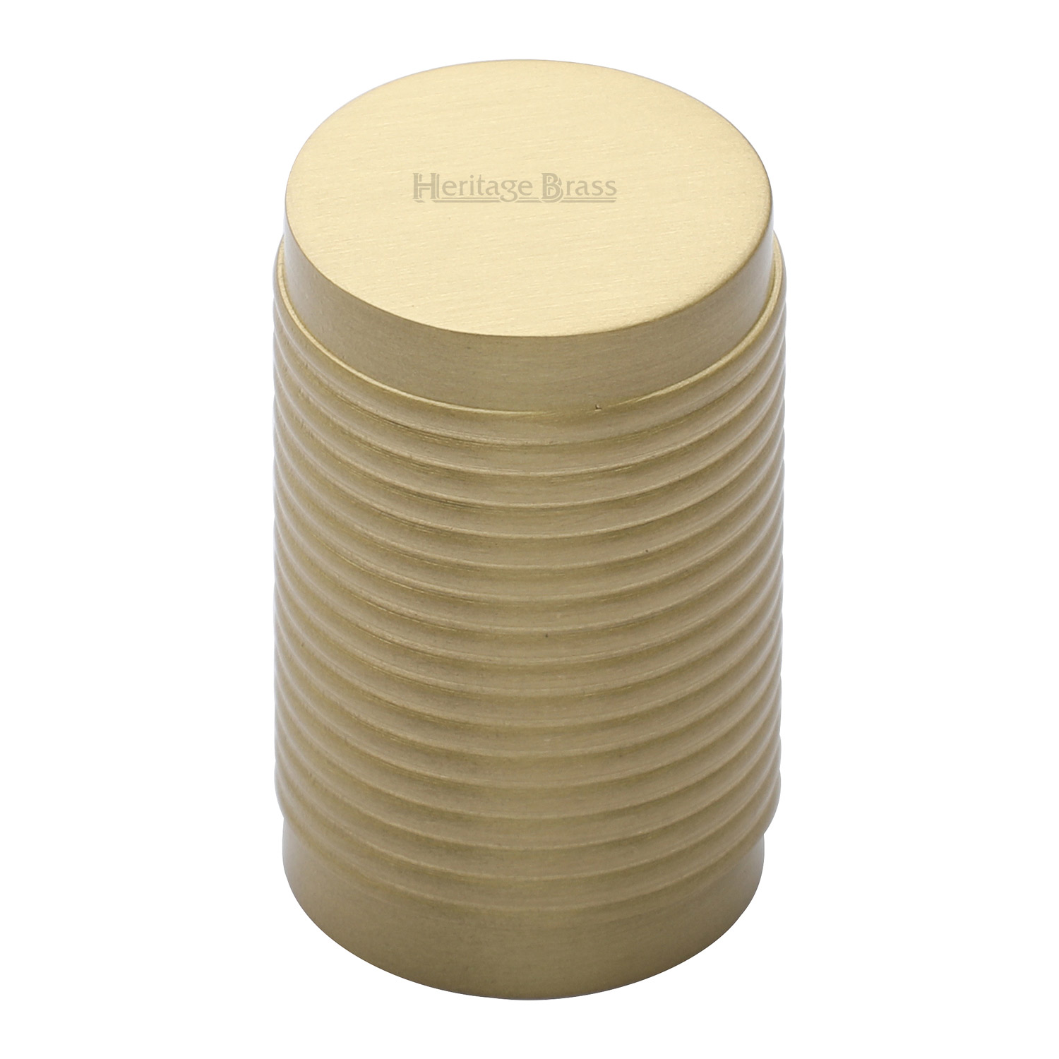 Cylindric Ribbed Cabinet Knob - C3850-SB