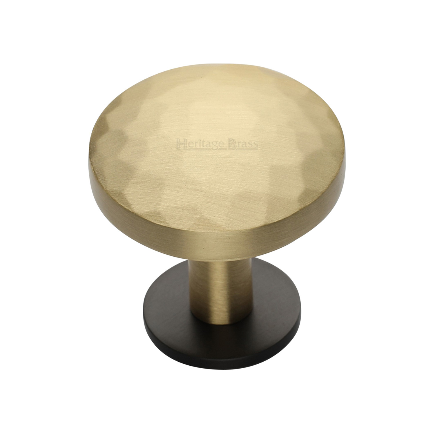 Round Hammered Cabinet Knob with Rose - C3876 32-BSB
