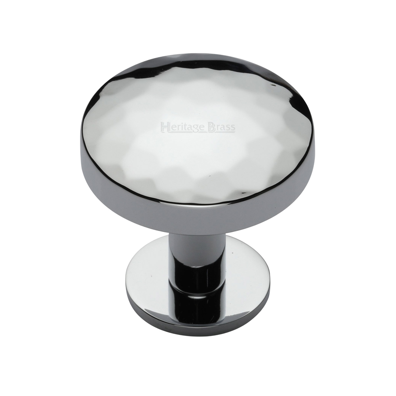 Round Hammered Cabinet Knob with Rose - C3876 32-PC