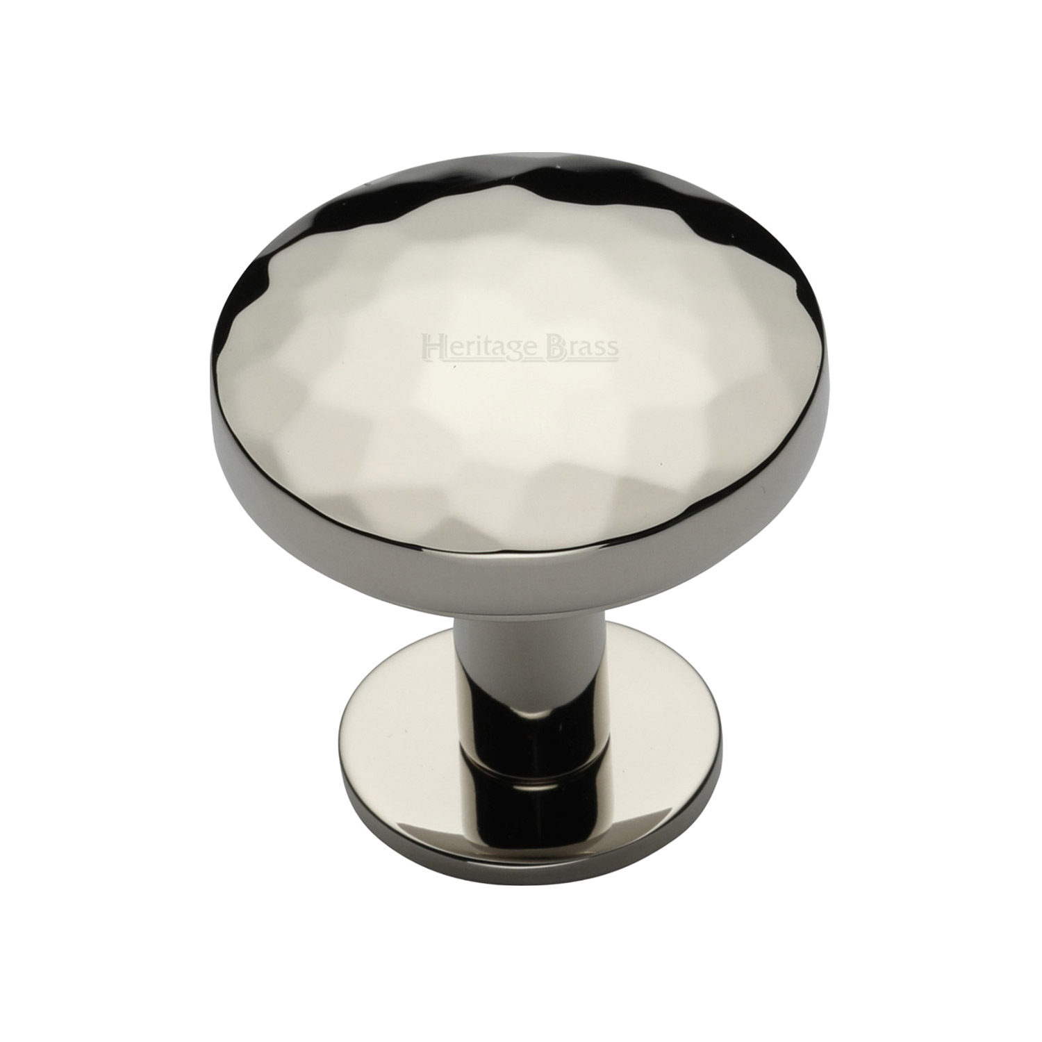 Round Hammered Cabinet Knob with Rose - C3876 32-PNF