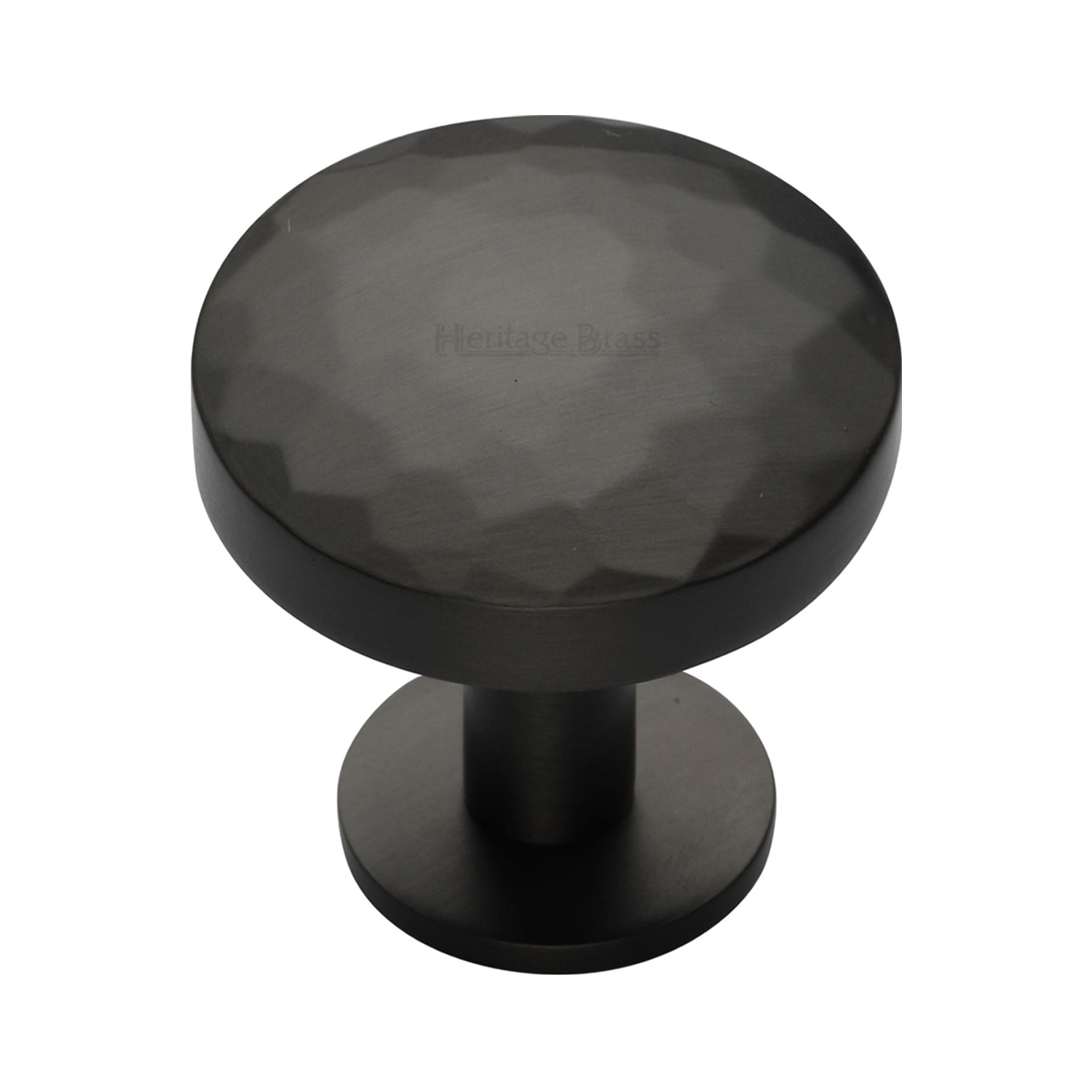 Round Hammered Cabinet Knob with Rose - C3876 38-MB