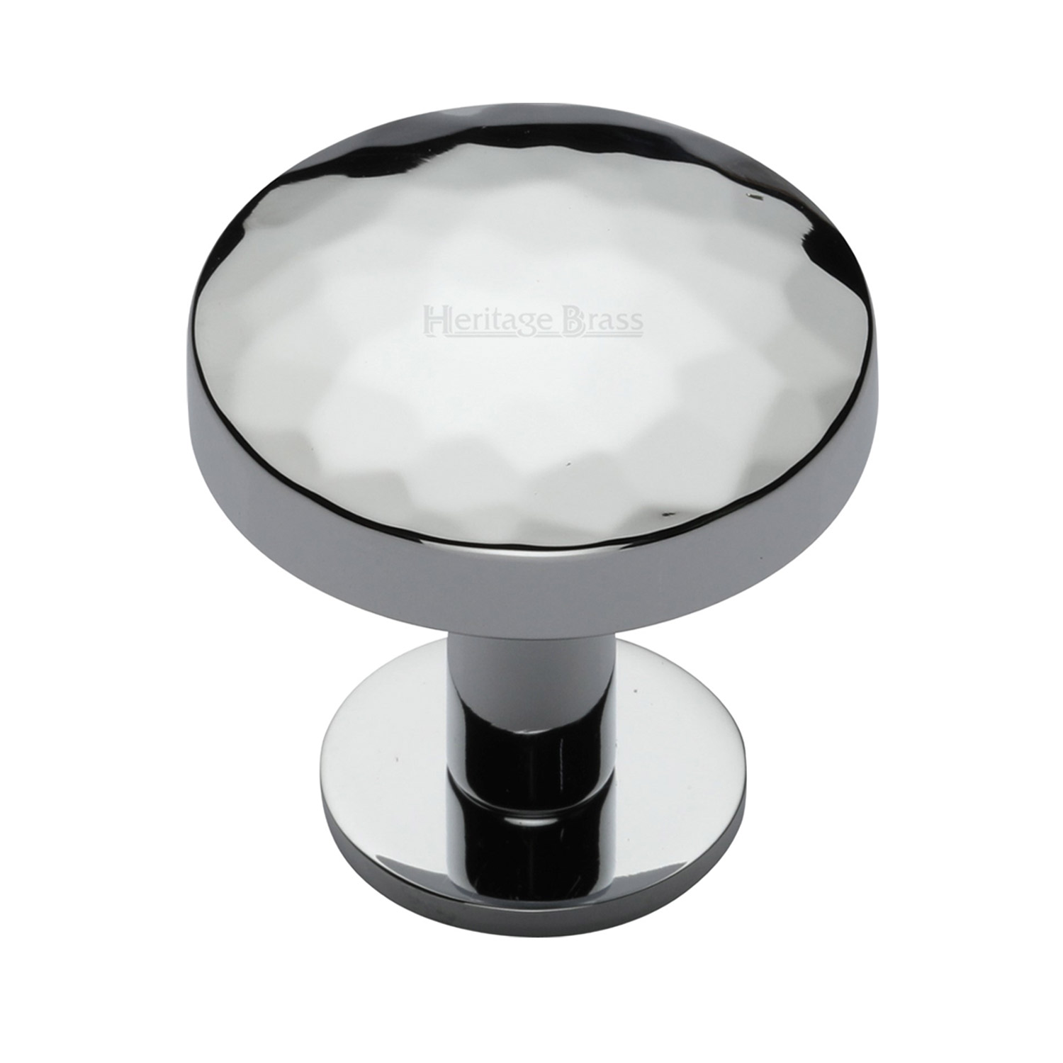 Round Hammered Cabinet Knob with Rose - C3876 38-PC