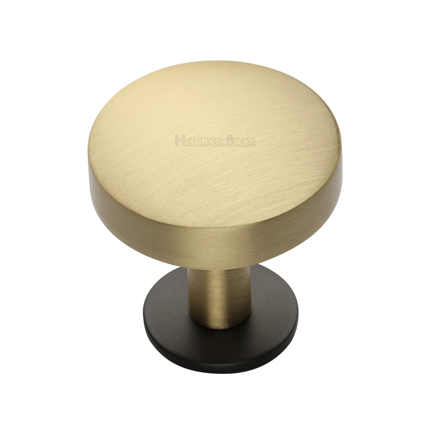 Domed Disc Cabinet Knob with Rose - C3878 32-BSB