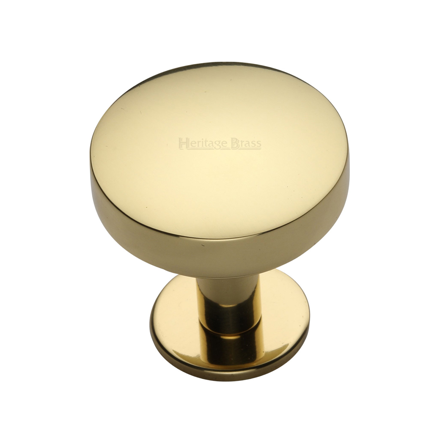 Domed Disc Cabinet Knob with Rose - C3878 32-PB