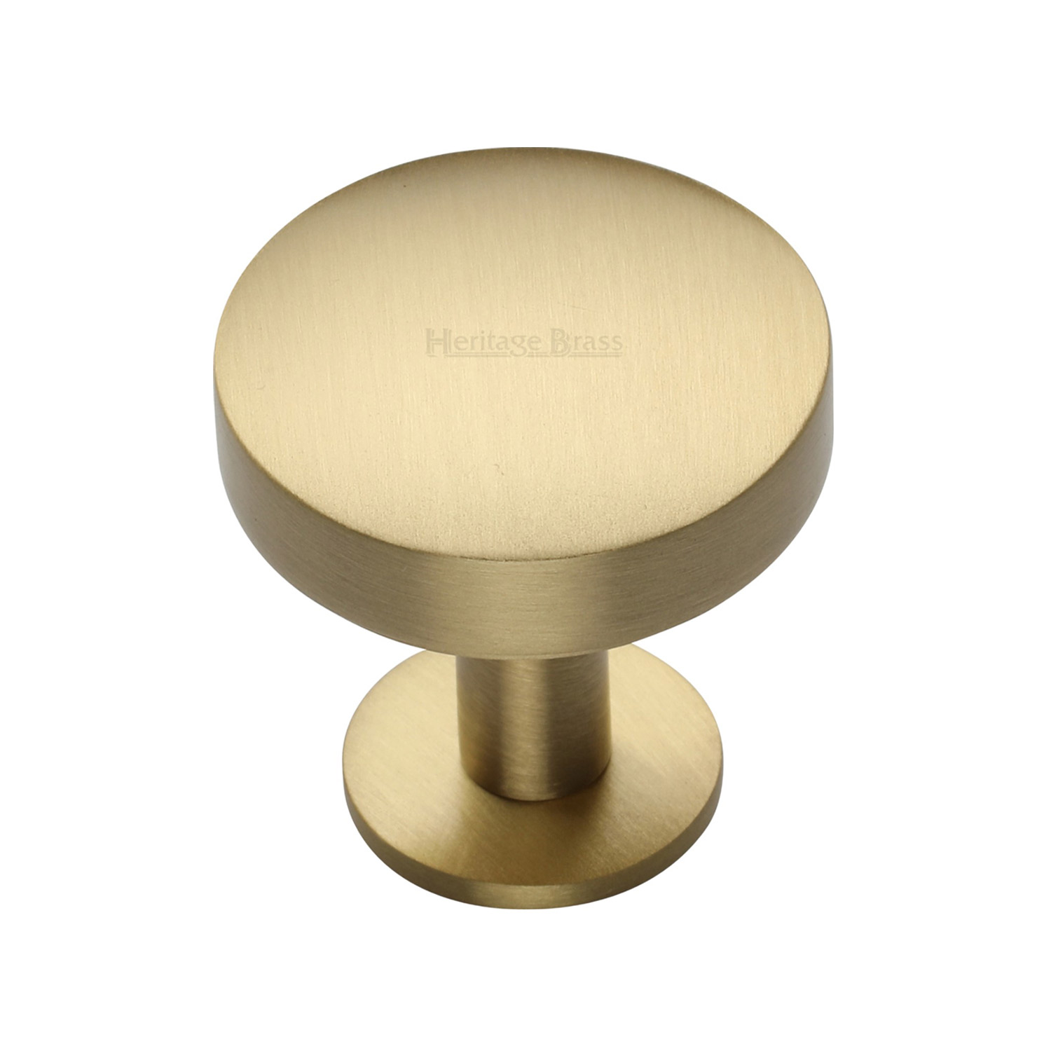 Domed Disc Cabinet Knob with Rose - C3878 32-SB