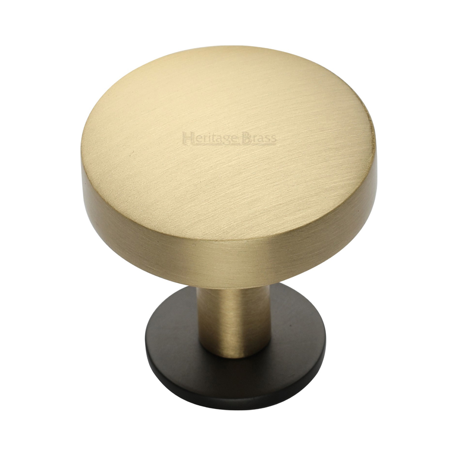 Domed Disc Cabinet Knob with Rose - C3878 38-BSB