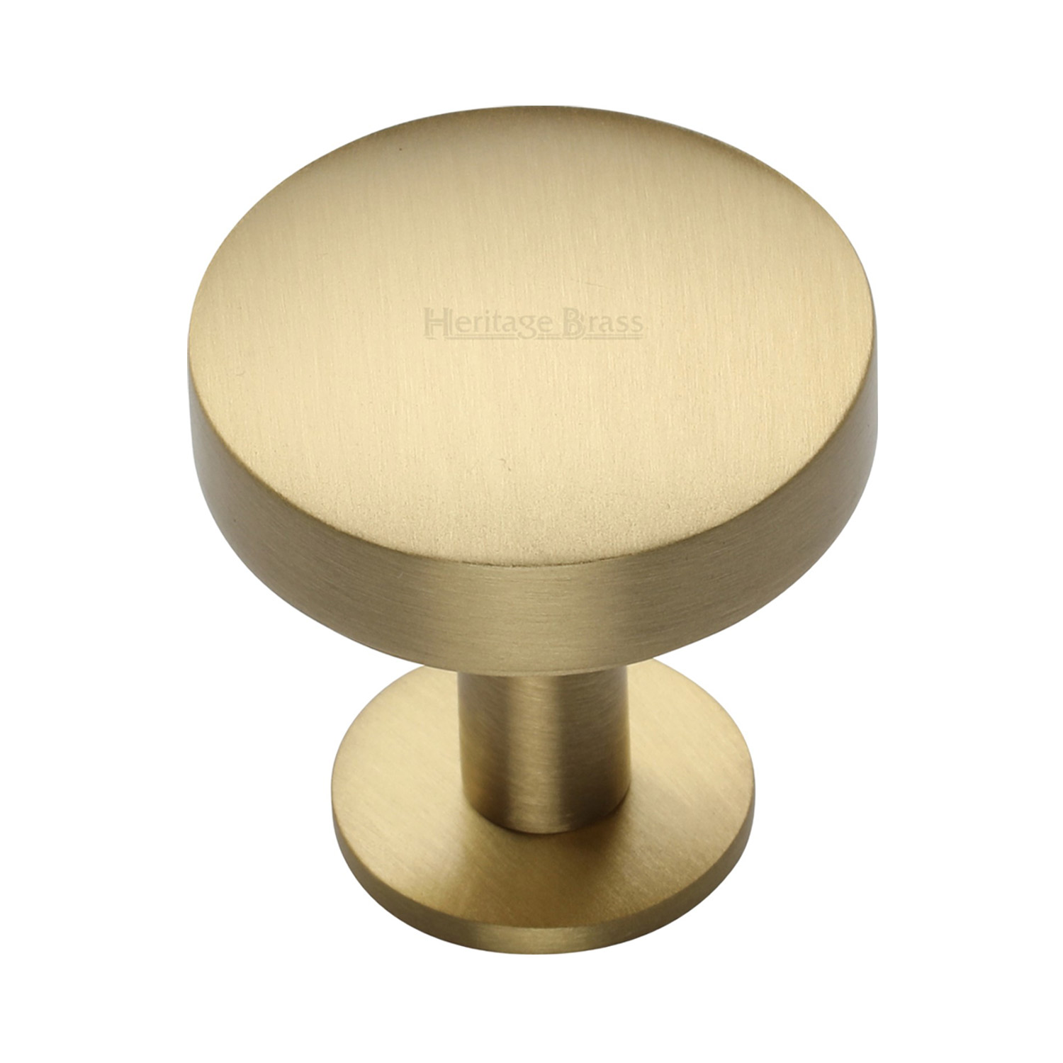 Domed Disc Cabinet Knob with Rose - C3878 38-SB