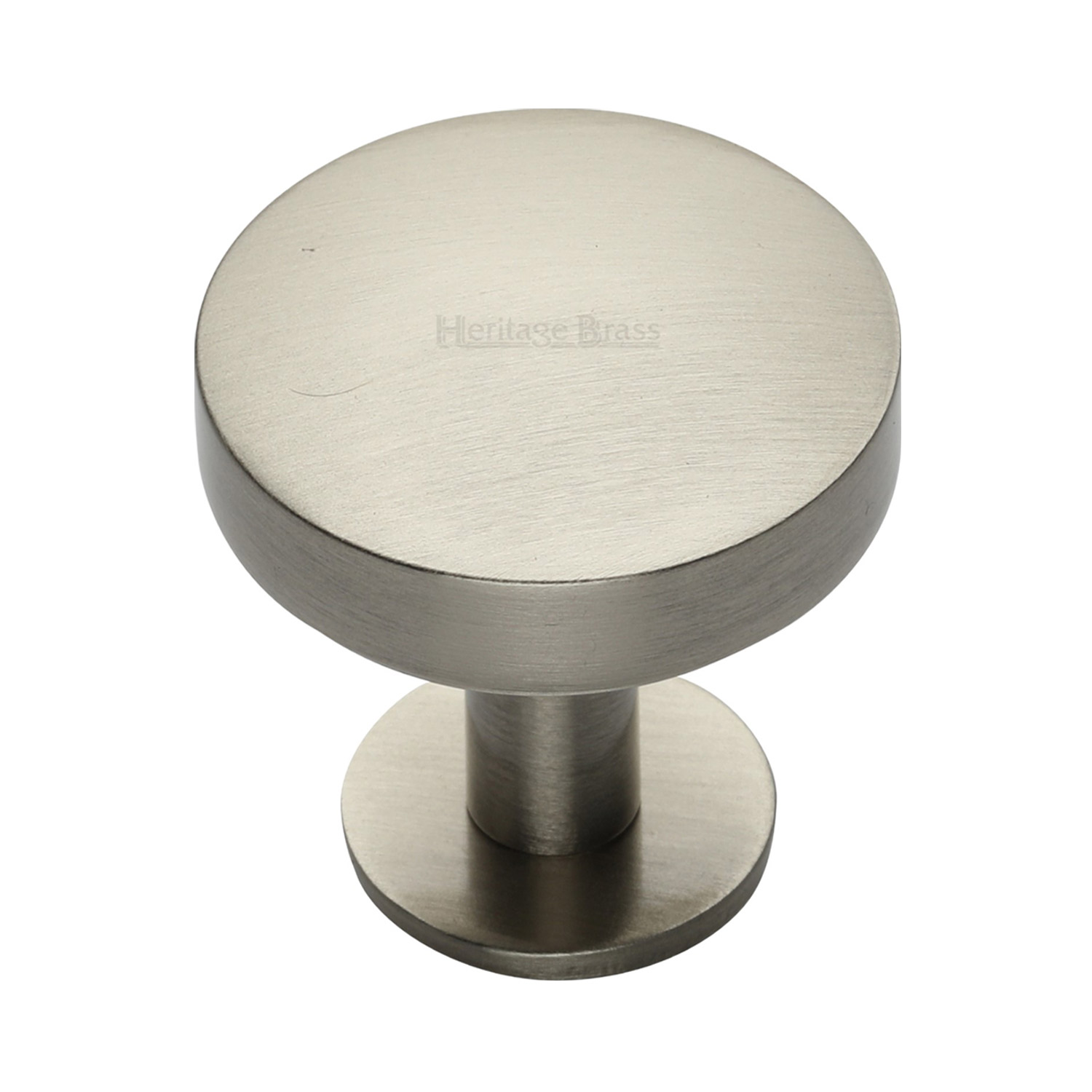 Domed Disc Cabinet Knob with Rose - C3878 38-SN