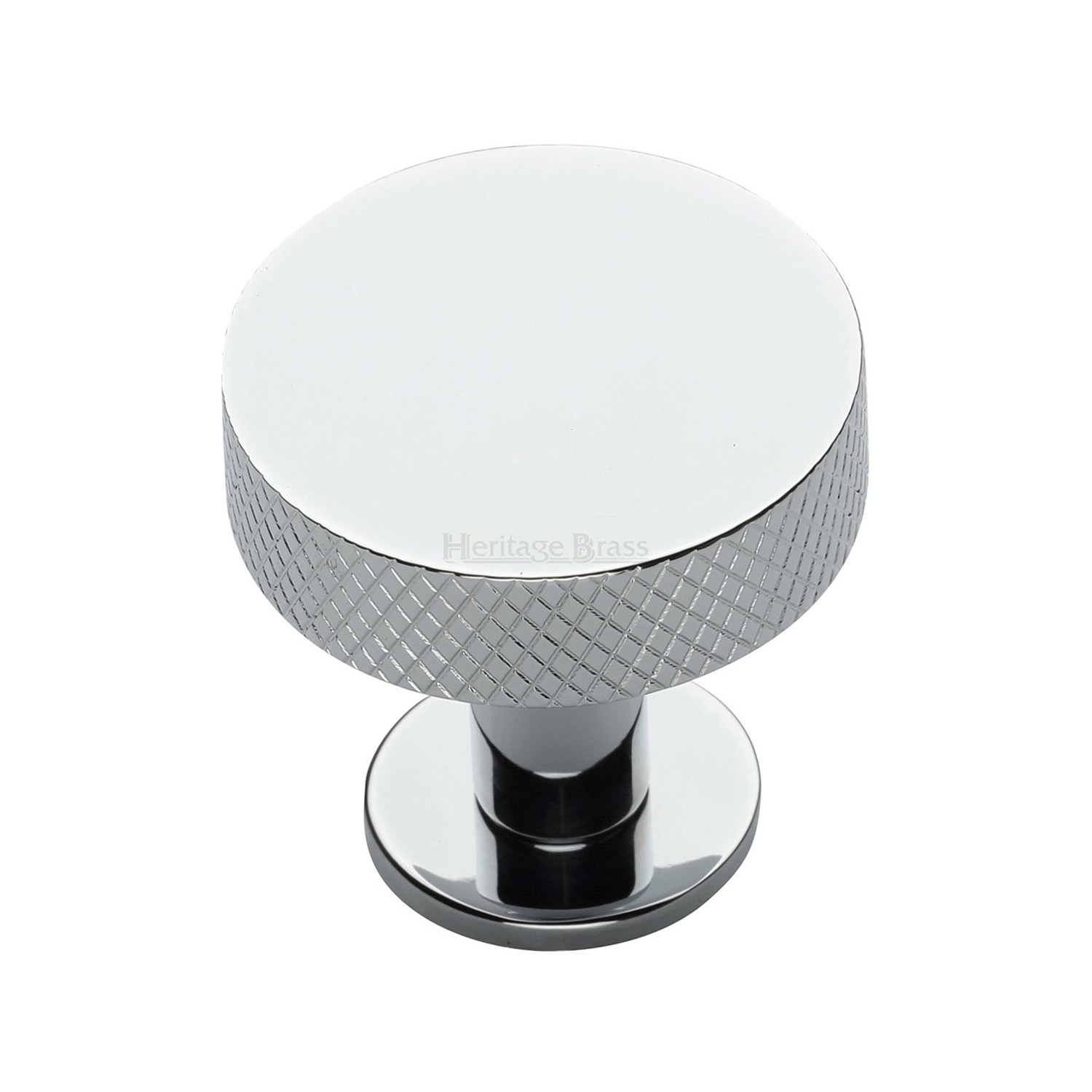 Knurled Disc Cabinet Knob with Rose - C3882 32-PC