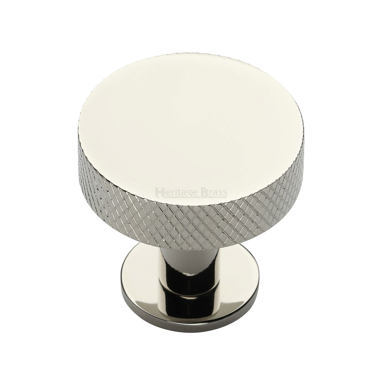 Knurled Disc Cabinet Knob with Rose - C3882 32-PNF