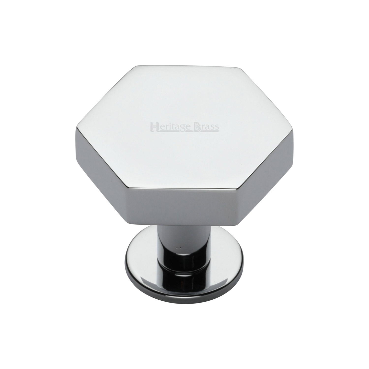 Hexagon Cabinet Knob with Rose - C4345 32-PC