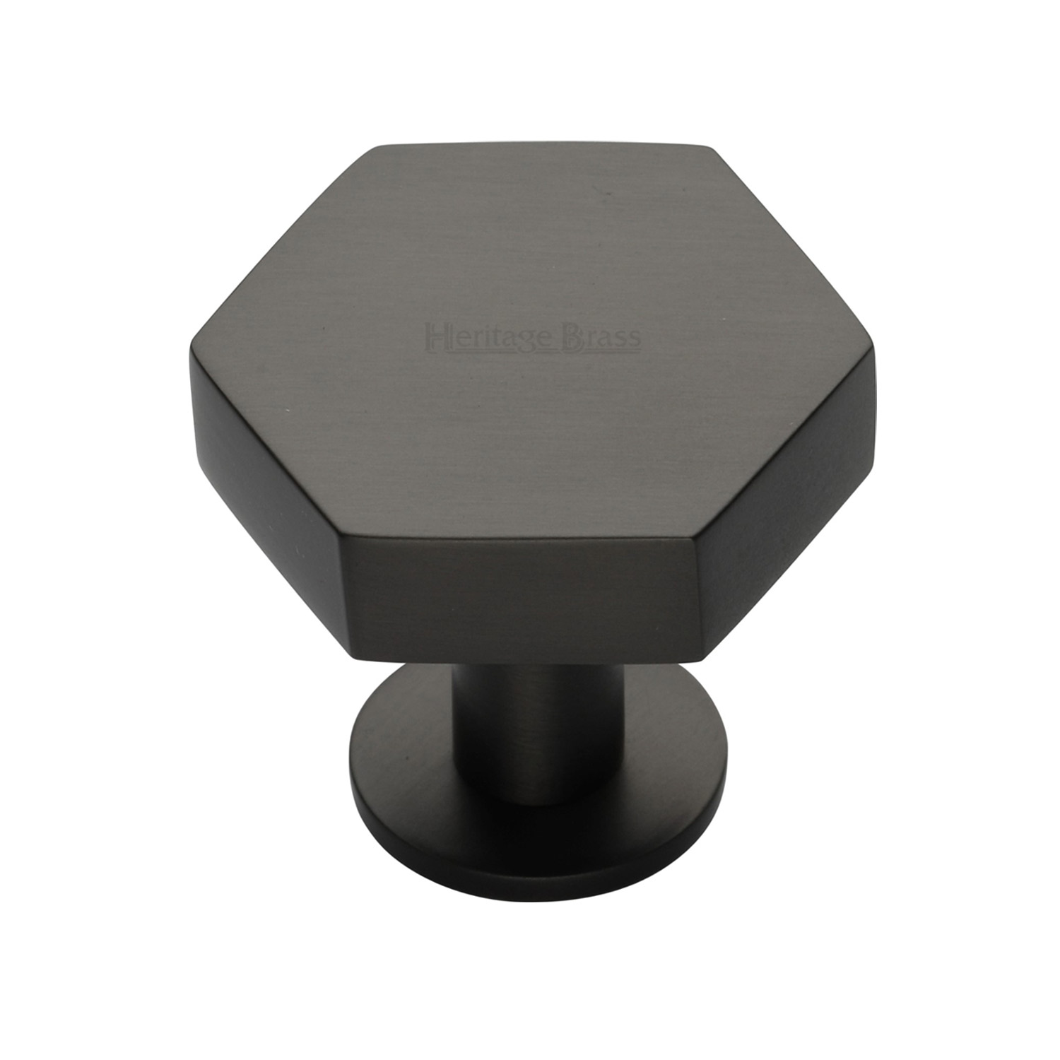Hexagon Cabinet Knob with Rose - C4345 38-MB