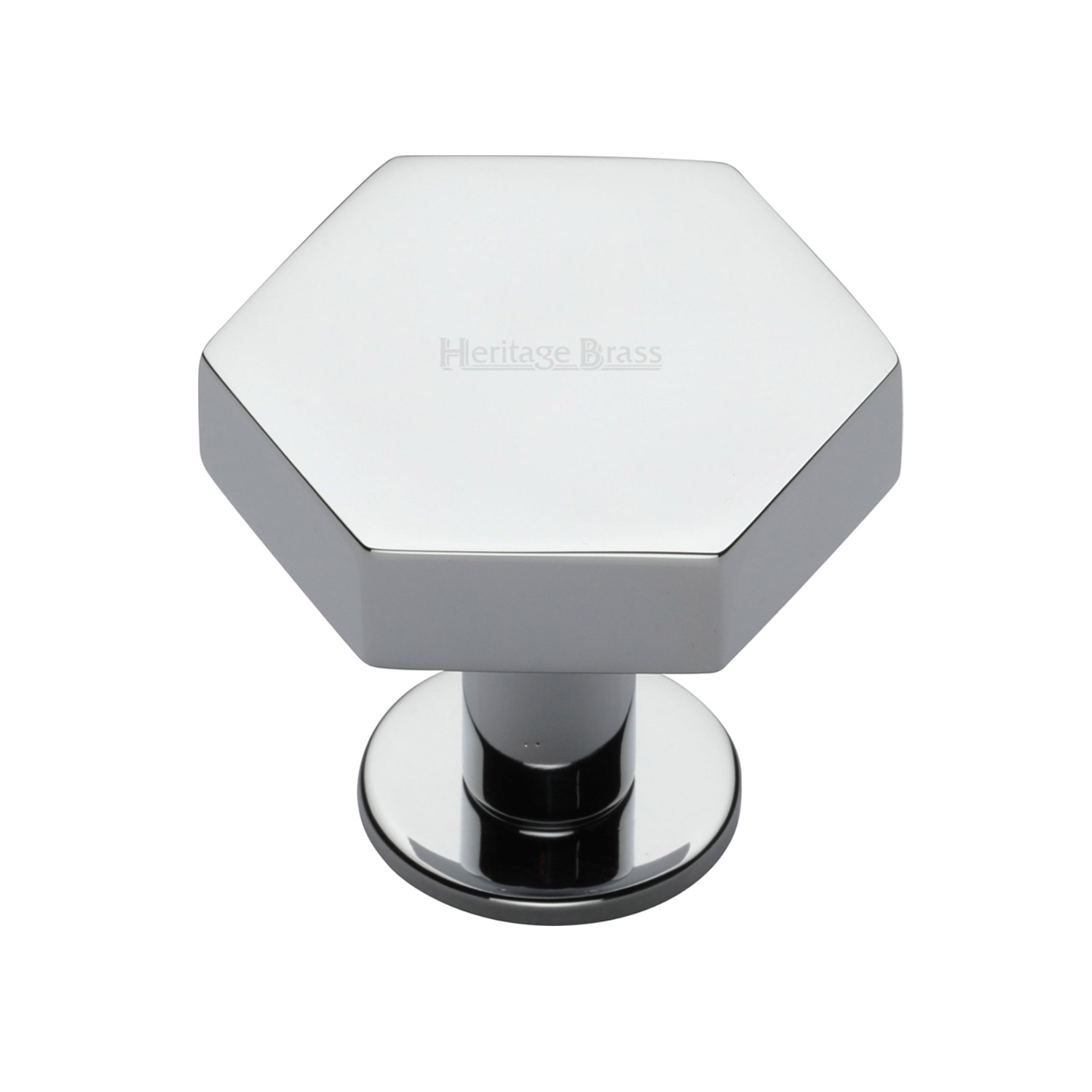 Hexagon Cabinet Knob with Rose - C4345 38-PC