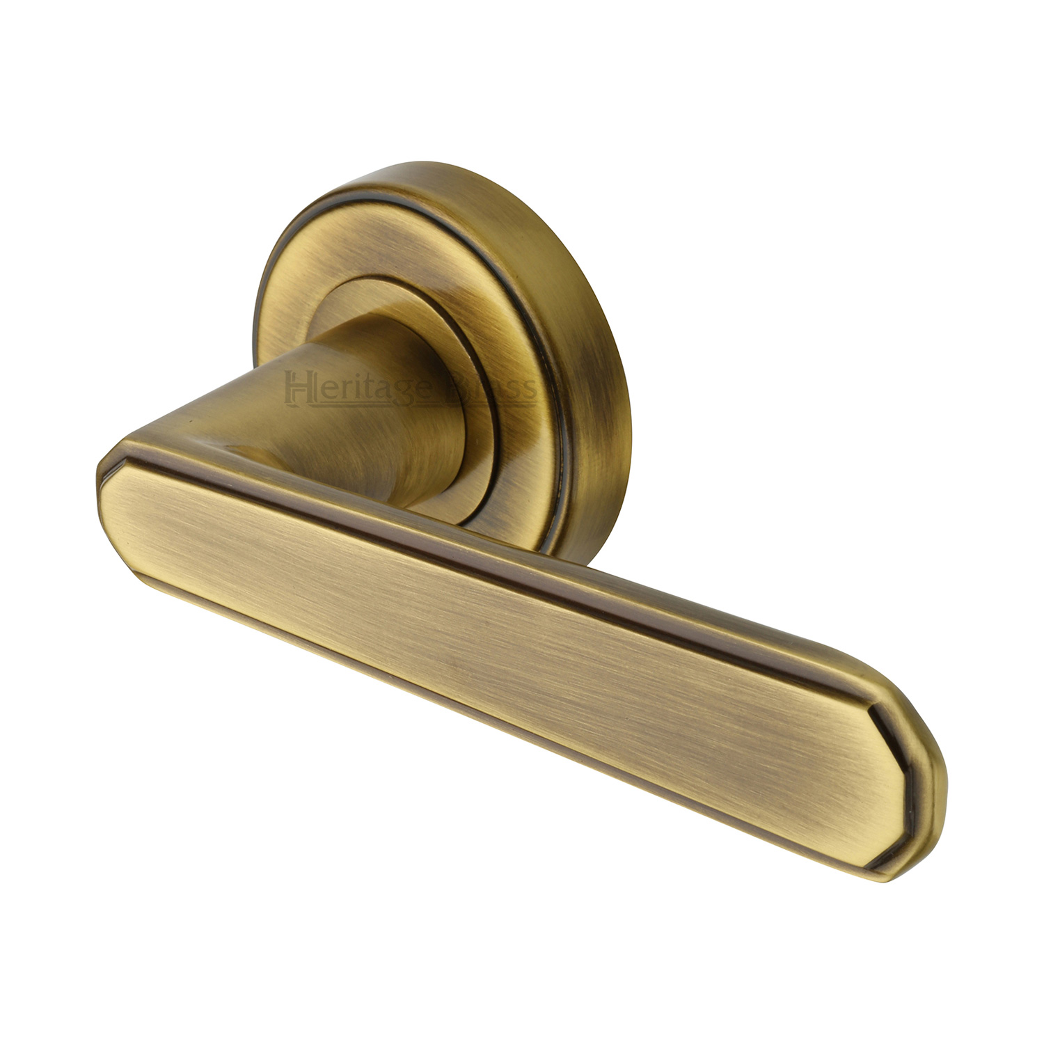 Century Door Handle on Round Rose - CEN1924-AT