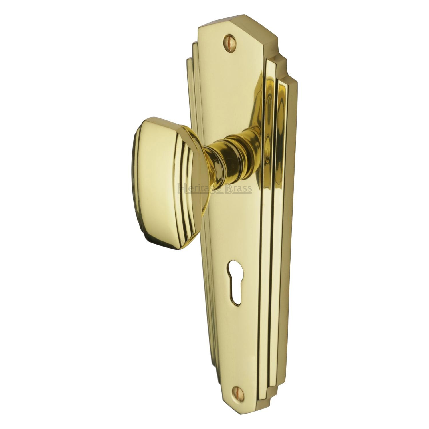 Charlston Door Knob on Plate - CHA1900-PB