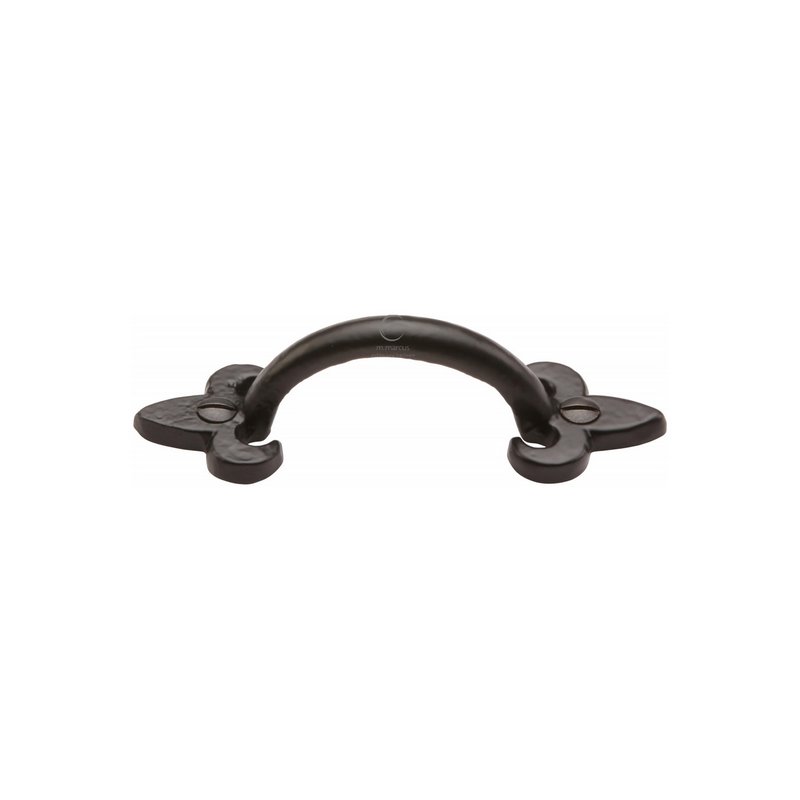 Matt Black Iron Fleur-de-lys Cabinet Pull Handle - FB1092 102