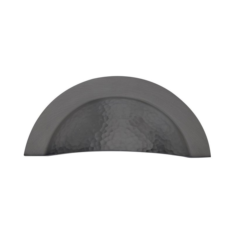 Crescent Drawer Cup Pull Hammered Design - HAM1730-MB