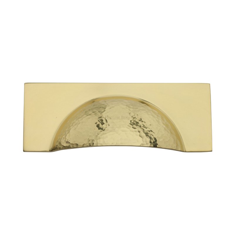 Hampshire Drawer Cup Pull Hammered Design - HAM2764-PB