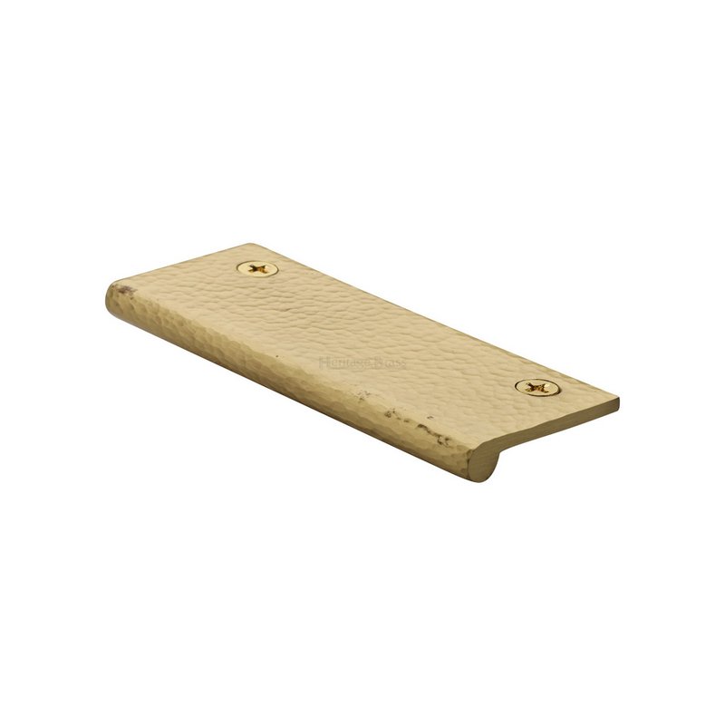 Edge Pull Cabinet Handle Hammered Design - 38mm Width - HAMEP100 38-SB