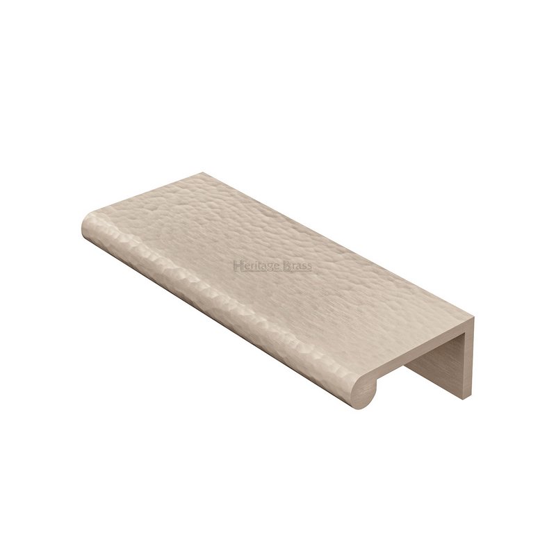 Edge Pull Cabinet Handle Hammered Design - 40mm Width - HAMEPR100 40-SN