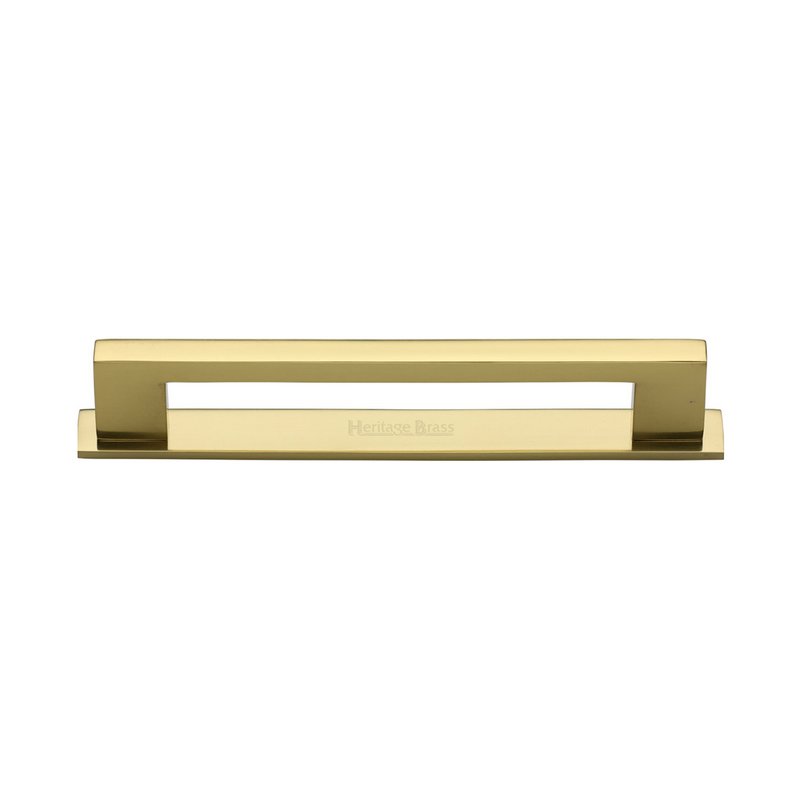 Metro Cabinet Pull Handle with Plate - PL0337 128-PB