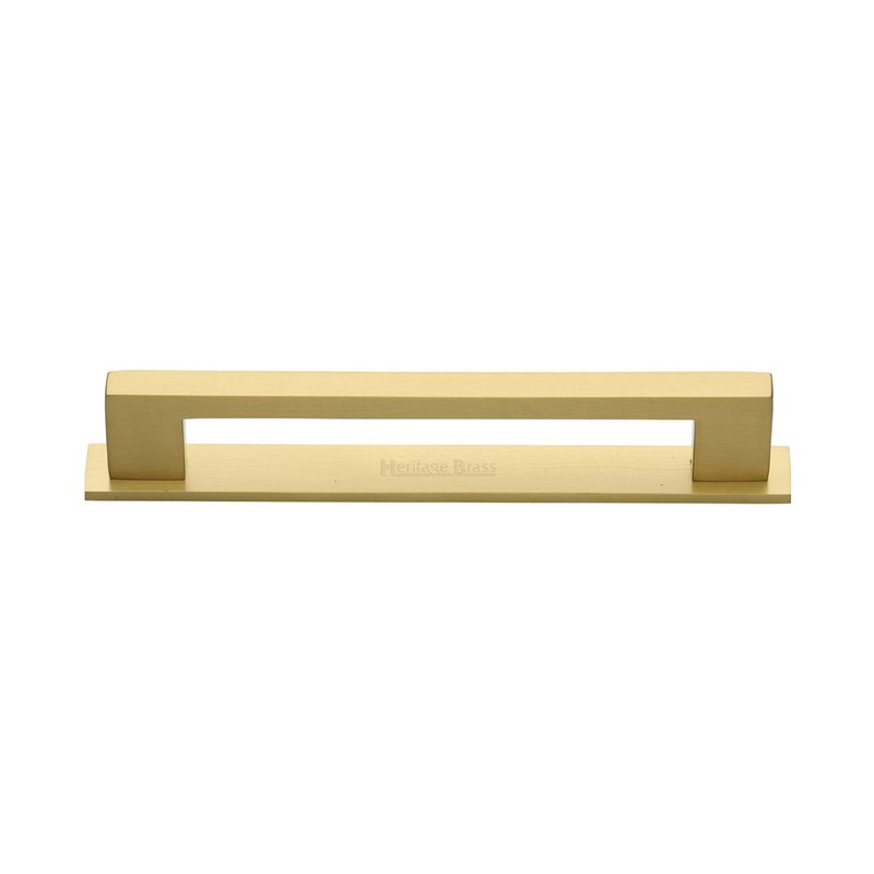 Metro Cabinet Pull Handle with Plate - PL0337 128-SB