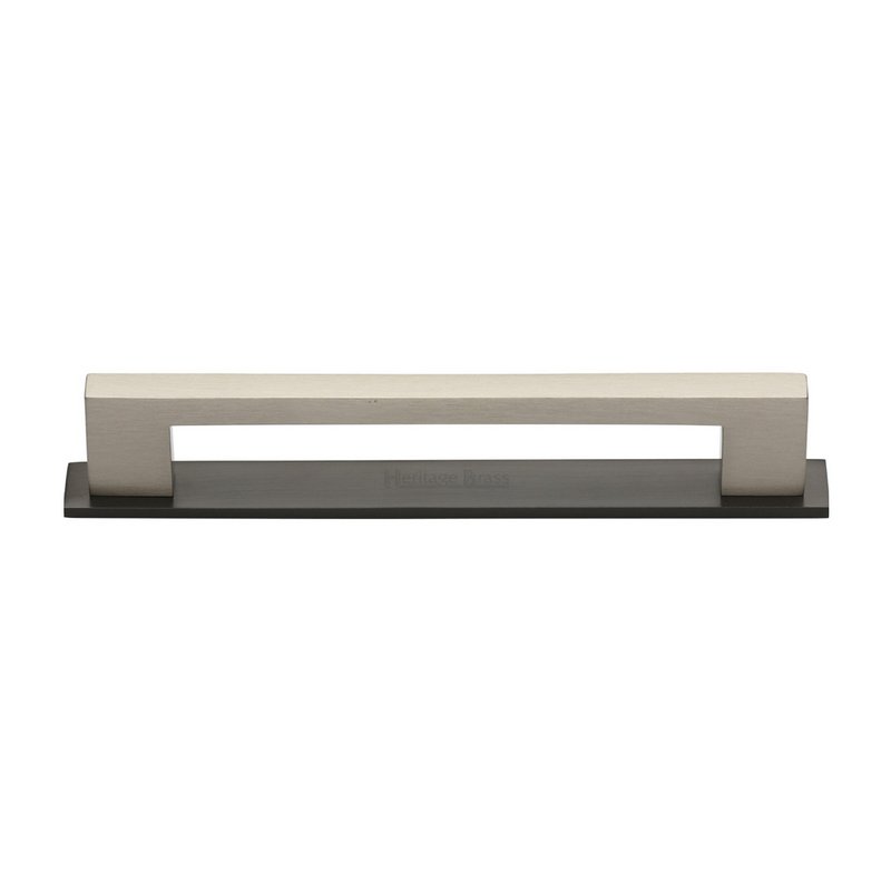 Metro Cabinet Pull Handle with Plate - PL0337 160-BSN
