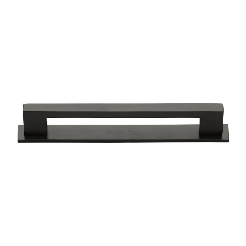 Metro Cabinet Pull Handle with Plate - PL0337 160-MB